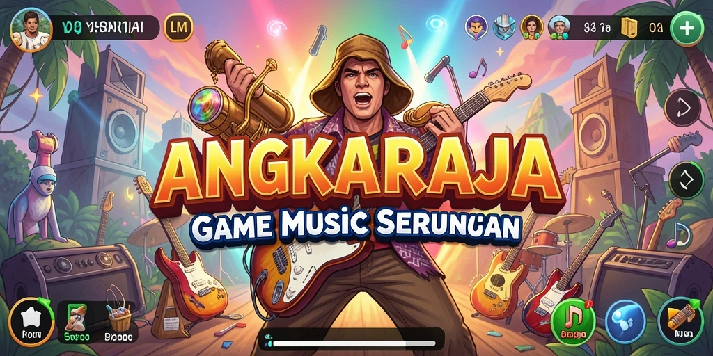 Screenshot gameplay ANGKARAJA yang menunjukkan interaksi musik.