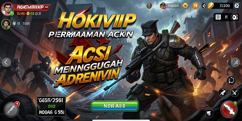 Tampilan aksi menegangkan dalam HOKIVIP dengan grafis yang mengesankan.