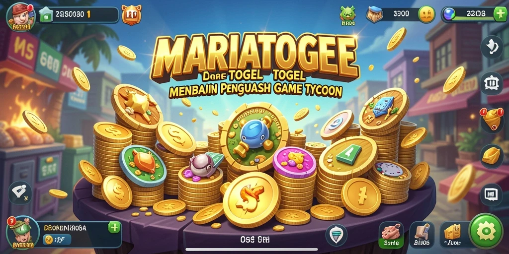 Screenshot MARIATOGEL menampilkan strategi dan manajemen dalam permainan Tycoon.
