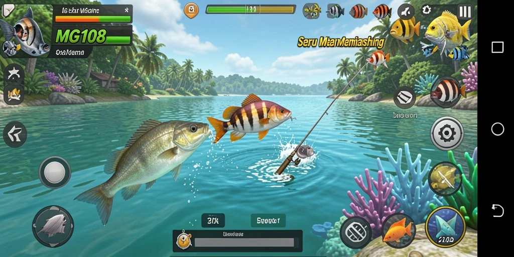 Tangkapan ikan besar dan grafis indah dalam MG108.