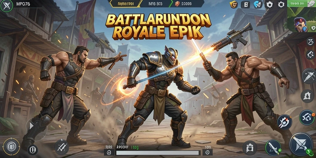 Tampilan gameplay MPO76 yang intens dalam pertarungan Battle Royale.
