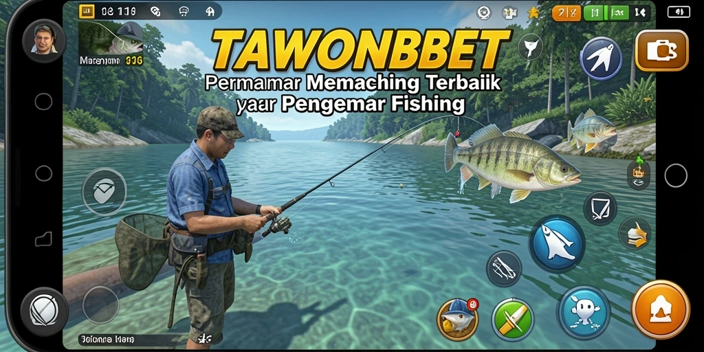Tampilan gameplay TAWONBET menampilkan aksi memancing yang seru dan menantang.